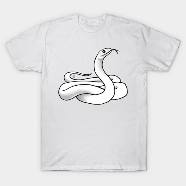 Reptile - Snake - Blizzard Corn Snake T-Shirt by Jen's Dogs Custom Gifts and Designs